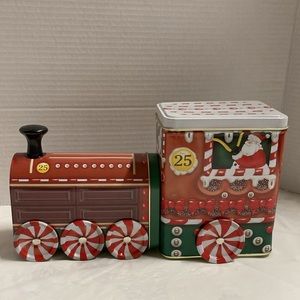 Santa Express Train Collectors Tins is made of 2 Tins Rolling Wheels Multicolor